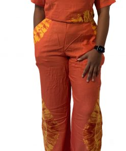 Ensemble africain femme orange et jaune – Tenue élégante et moderne